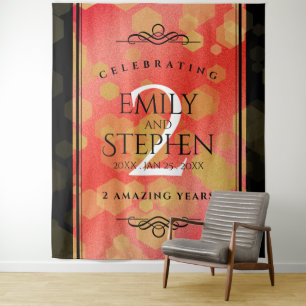 Elegant 2nd Garnet Wedding Anniversary Celebration Tapestry