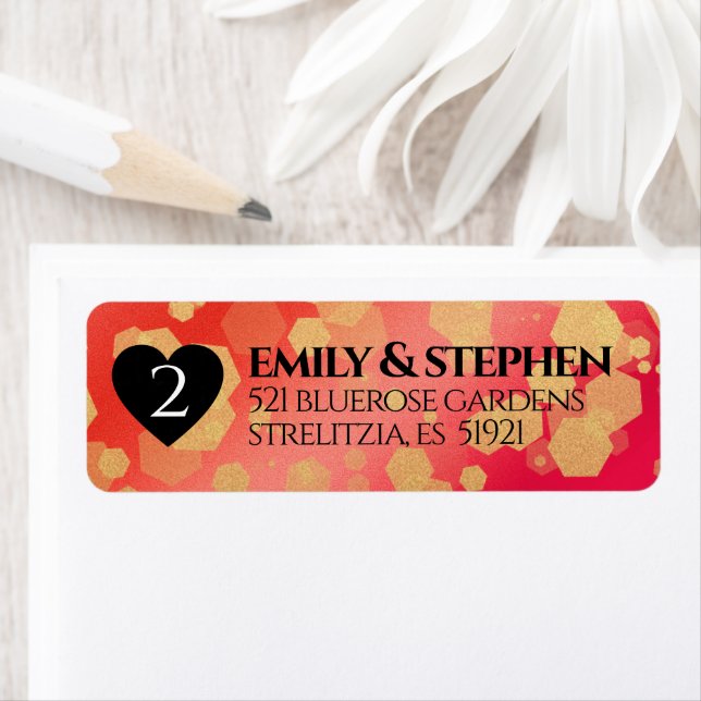 Elegant 2nd Garnet Wedding Anniversary Label (Insitu)