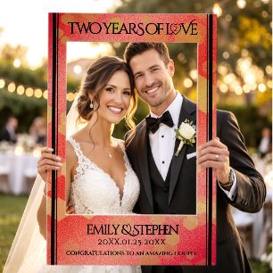 Elegant 2nd Garnet Wedding Anniversary Selfie Frame
