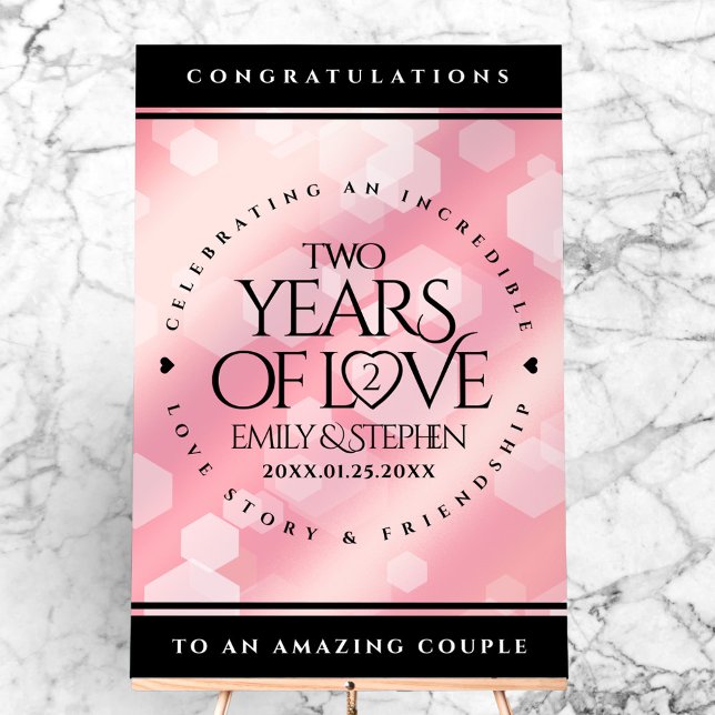 Elegant 2nd Rose Quartz Wedding Anniversary Acrylic Sign (Elegant 2nd Rose Quartz Wedding Anniversary Acrylic Sign Cover Photo)