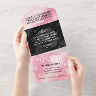 Elegant 2nd Rose Quartz Wedding Anniversary All In One Invitation