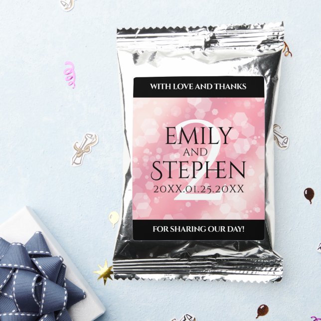 Elegant 2nd Rose Quartz Wedding Anniversary Coffee Drink Mix (Packets)