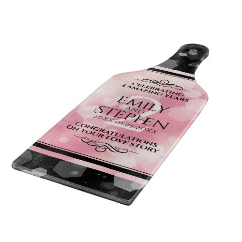 Elegant 2nd Rose Quartz Wedding Anniversary Cutting Board