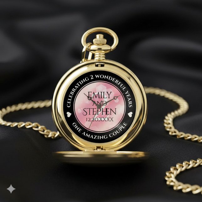 Elegant 2nd Rose Quartz Wedding Anniversary Pocket Watch (Elegant 2nd Rose Quartz Wedding Anniversary Pocket Watch Cover Photo)