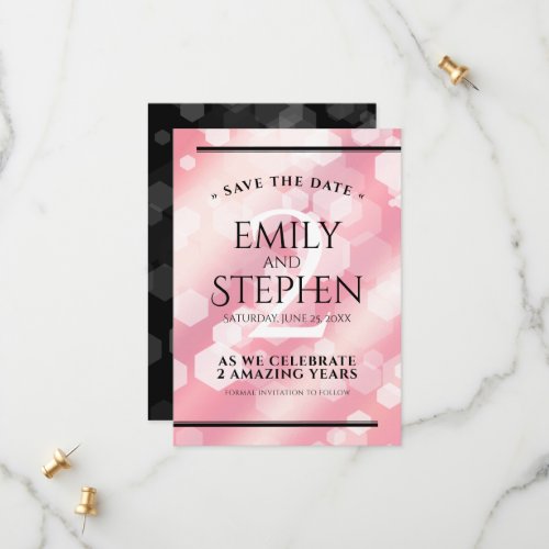 Elegant 2nd Rose Quartz Wedding Anniversary Save The Date