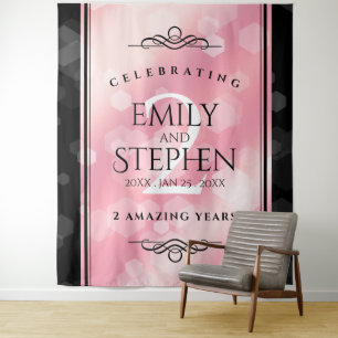Elegant 2nd Rose Quartz Wedding Anniversary Tapestry