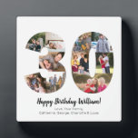 Elegant 30 Number Photo Collage Custom Greeting Plaque<br><div class="desc">Display your favorite pictures into a number collage! Makes a perfect anniversary or birthday present for a loved one.
Photography © Storytree Studios,  Stanford,  CA</div>