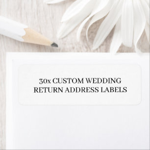 Elegant 30 x Regular Custom Wedding Return Address Label