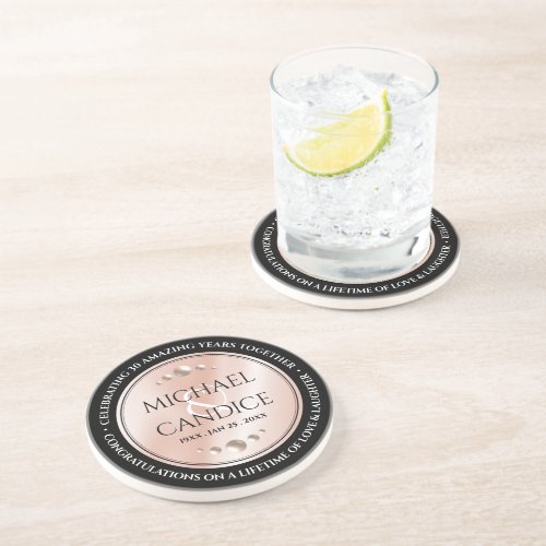 Elegant 30th 46th Pearl Wedding Anniversary Coaster