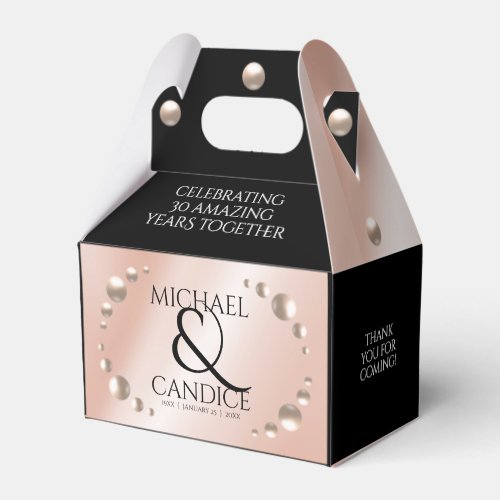 Elegant 30th 46th Pearl Wedding Anniversary Favor Boxes