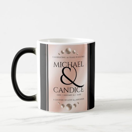 Elegant 30th 46th Pearl Wedding Anniversary Magic Mug