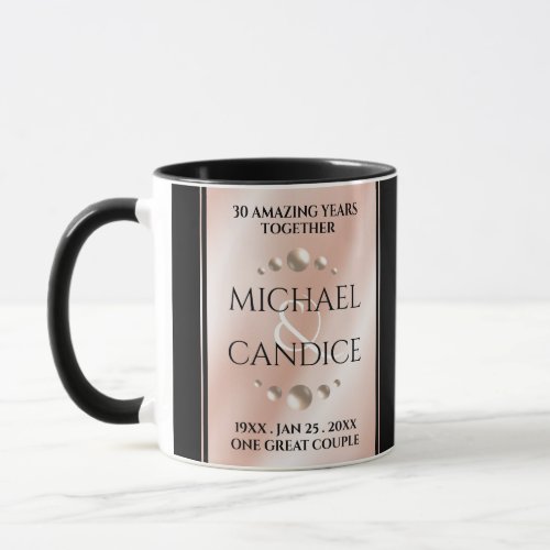 Elegant 30th 46th Pearl Wedding Anniversary Mug