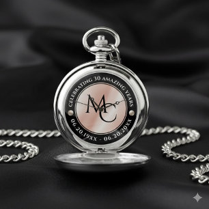 Elegant 30th 46th Pearl Wedding Anniversary Pocket Watch