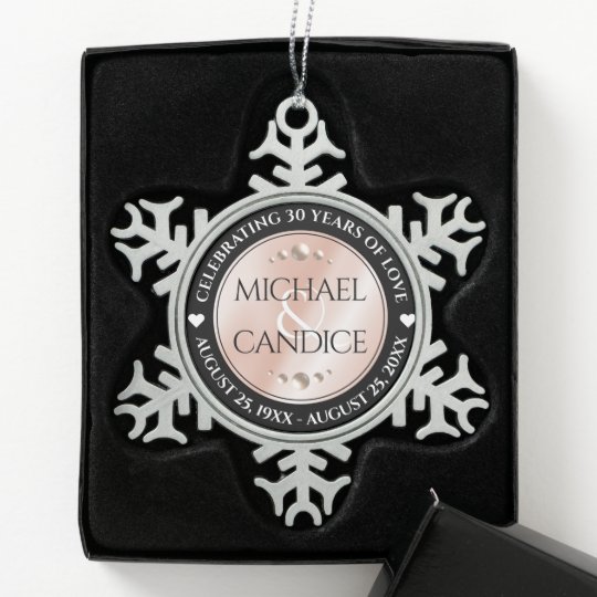 30th wedding anniversary christmas ornament