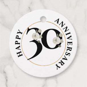 Elegant 30th Anniversary Favor Tags