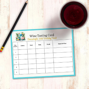 Elegant 30th Birthday Celebration Guess the Wine Notepad