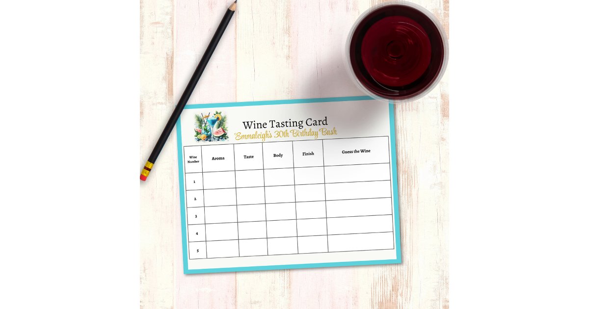Elegant 30th Birthday Celebration Guess the Wine Notepad | Zazzle