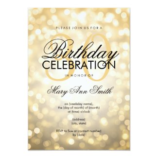 Elegant 30th Birthday Party Gold Glitter Lights Invitation