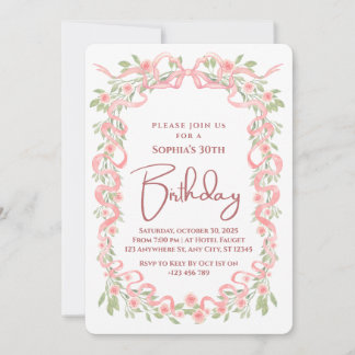 Elegant 30th Birthday Party Invitation