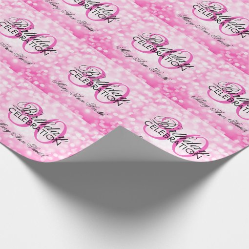 Elegant 30th Birthday Party Pink Glitter Lights Wrapping Paper Zazzle