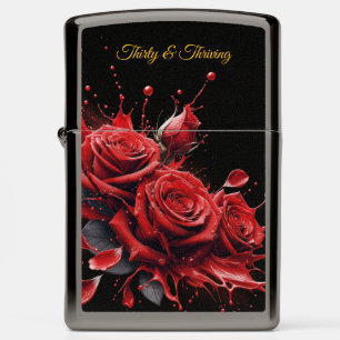 Elegant 30th Birthday - Roses in Bloom Zippo Lighter
