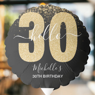 Elegant 30th birthday with Golden glitter Balloon