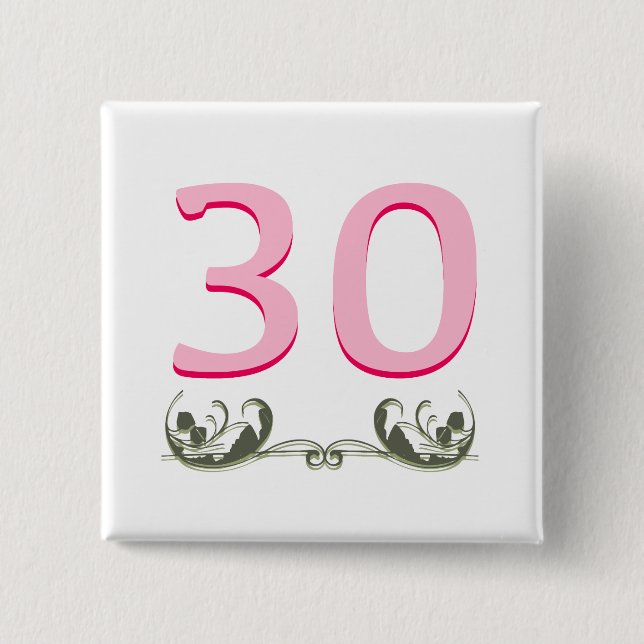 Elegant 30th Gift Button (Front)