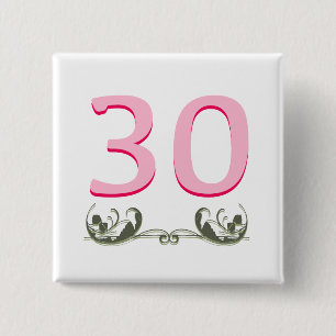 Elegant 30th Gift Button