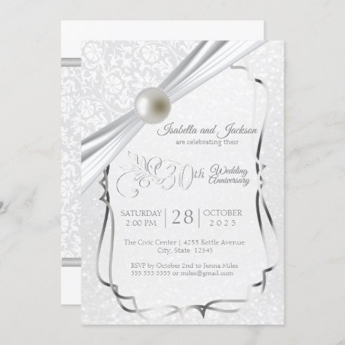 Elegant 30th Pearl Anniversary Design Invitation