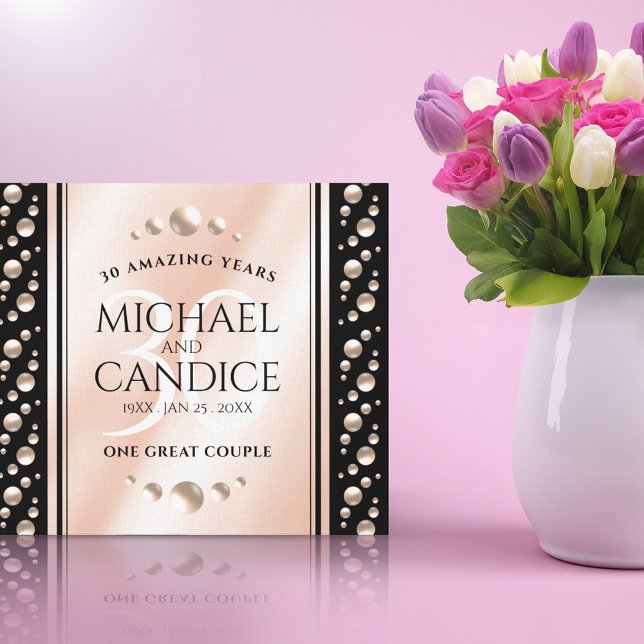 Elegant 30th Pearl Wedding Anniversary Celebration Canvas Print (Creator Uploaded)