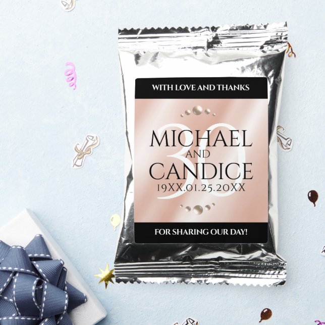 Elegant 30th Pearl Wedding Anniversary Celebration Coffee Drink Mix (Packets)