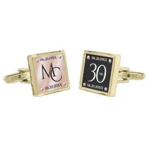 Elegant 30th Pearl Wedding Anniversary Celebration Cufflinks
