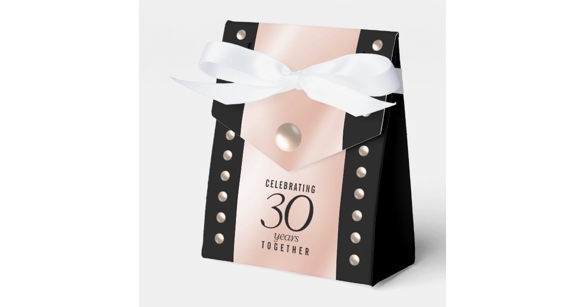 Elegant 30th Pearl Wedding Anniversary Celebration Favor Boxes | Zazzle