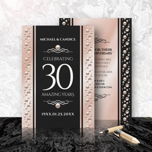 Elegant 30th Pearl Wedding Anniversary Celebration Invitation