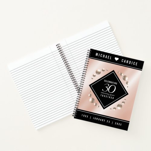 Elegant 30th Pearl Wedding Anniversary Celebration Notebook