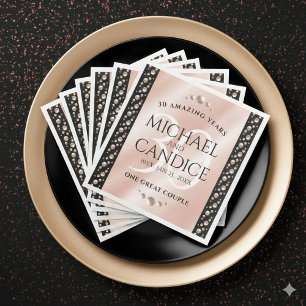 Elegant 30th Pearl Wedding Anniversary Celebration Paper Dinner Napkins