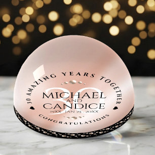 Elegant 30th Pearl Wedding Anniversary Celebration Paperweight