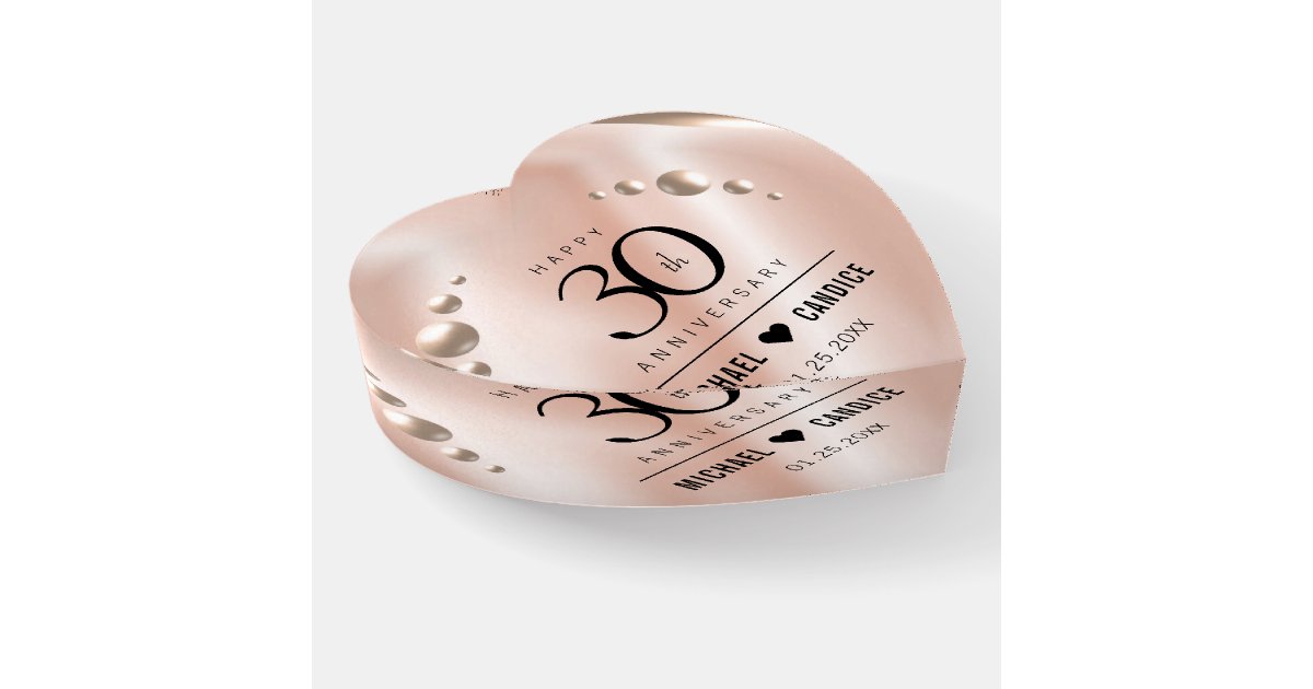 Elegant 30th Pearl Wedding Anniversary Celebration Paperweight | Zazzle