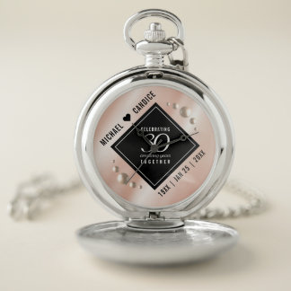 Elegant 30th Pearl Wedding Anniversary Celebration Pocket Watch