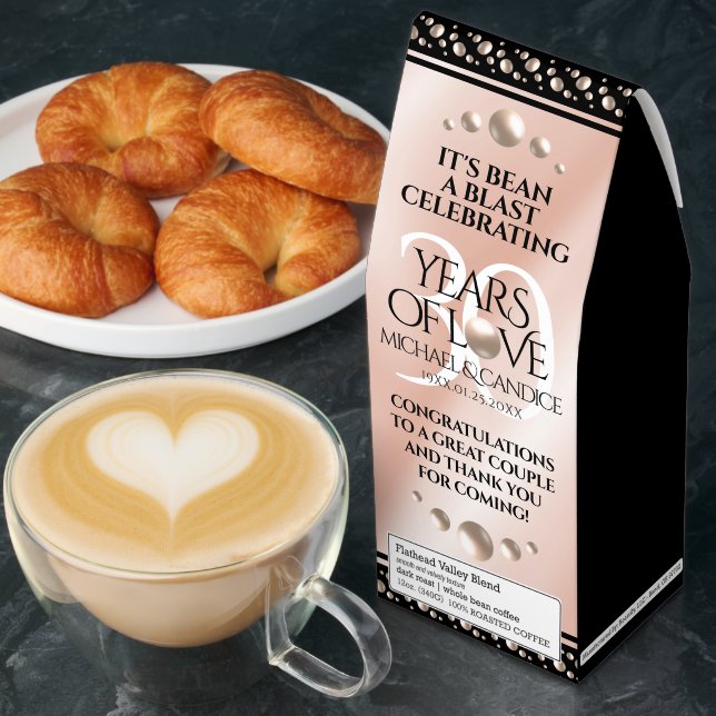 Elegant 30th Pearl Wedding Anniversary Celebration Roasted Coffee (Breakfast)