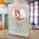 Elegant 30th Wedding Anniversary Pearl Photo Block<br><div class="desc">This chic 30th wedding anniversary keepsake can be personalized with the photo,  names and anniversary dates of the special couple. Designed by Thisisnotme©</div>