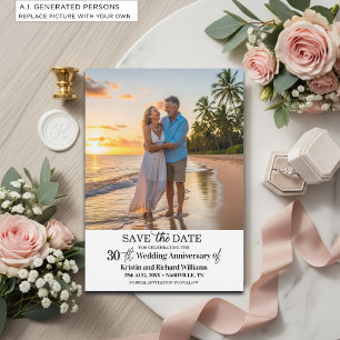 Elegant 30th Wedding Anniversary Photo Save The Date