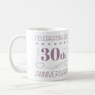 Elegant 30th Wedding Anniversary Purple Coffee Mug