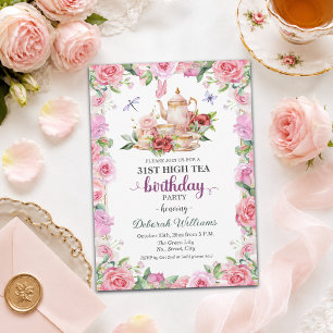 Elegant 31st Birthday High Tea Party Invitation