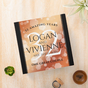 Elegant 32nd Bronze Wedding Anniversary 3 Ring Binder