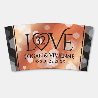 Elegant 32nd Bronze Wedding Anniversary Coffee Cup Sleeve