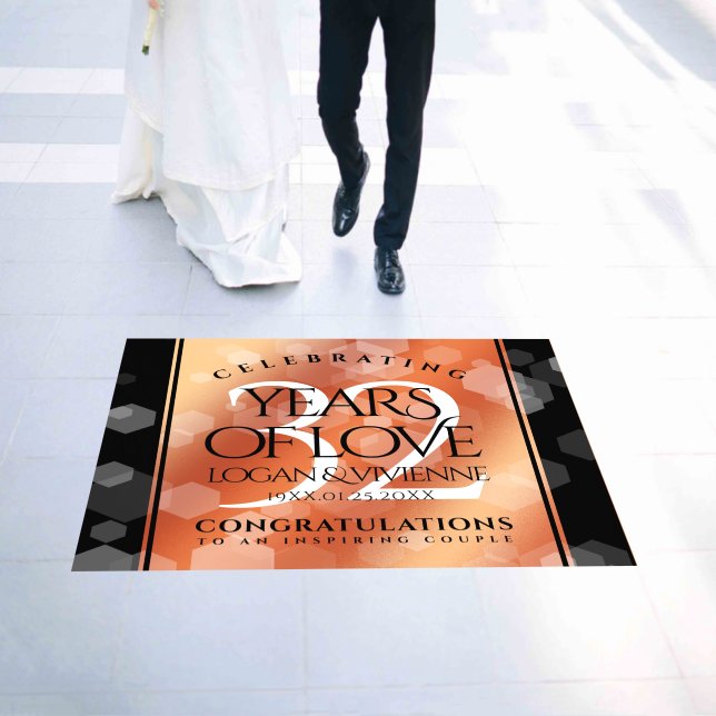 Elegant 32nd Bronze Wedding Anniversary Floor Decals (Wedding)