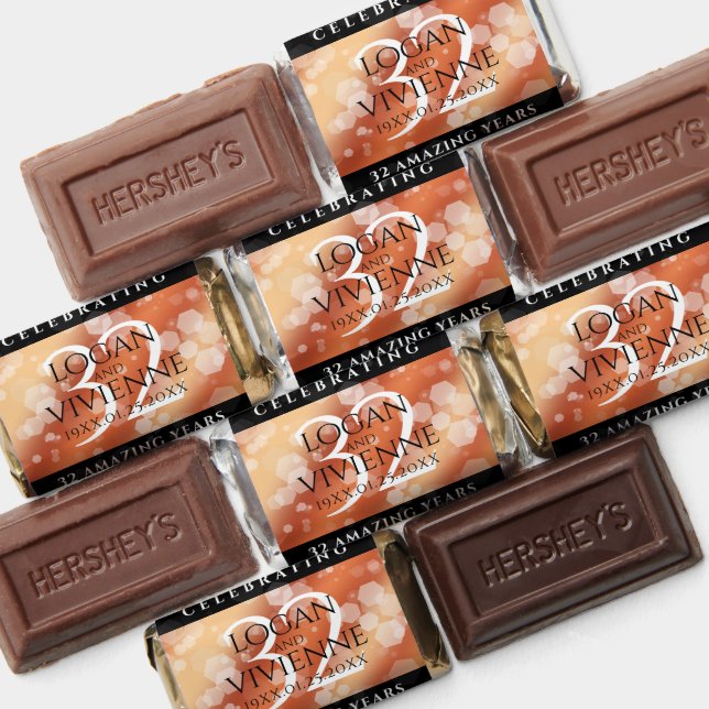 Elegant 32nd Bronze Wedding Anniversary Hershey's Miniatures (Assorted)