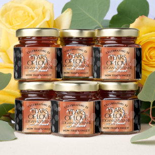 Elegant 32nd Bronze Wedding Anniversary Honey Jar Favors