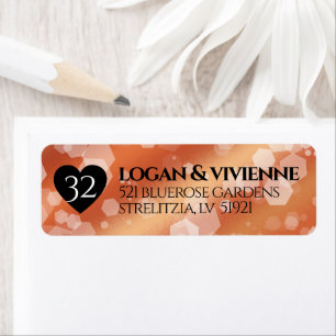 Elegant 32nd Bronze Wedding Anniversary Label